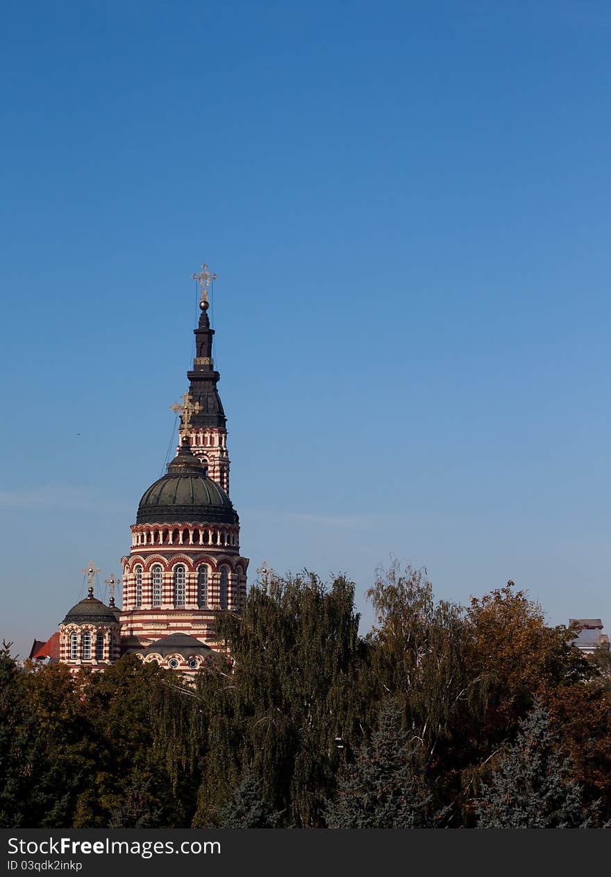 Top of Cathedral in the clear sky