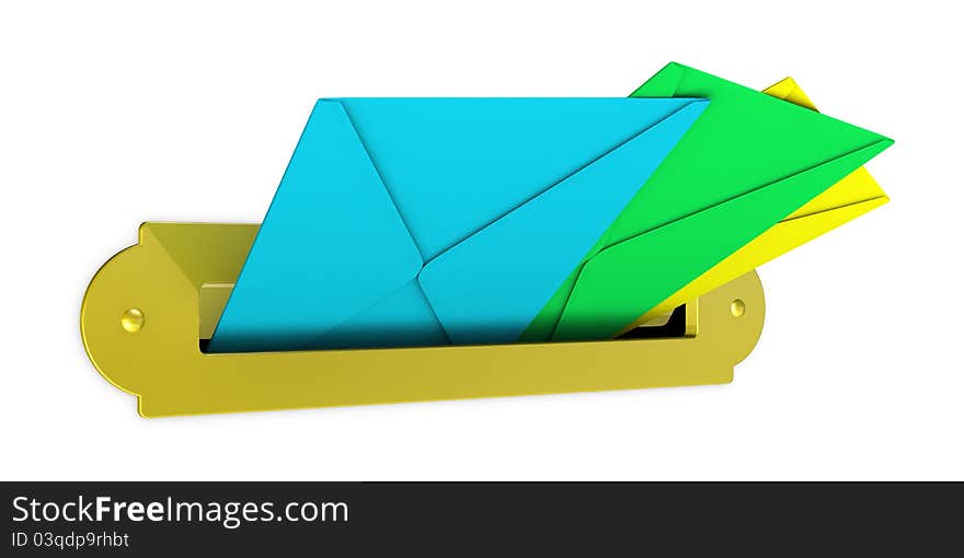 One mailbox with several envelopes (3d render). One mailbox with several envelopes (3d render)