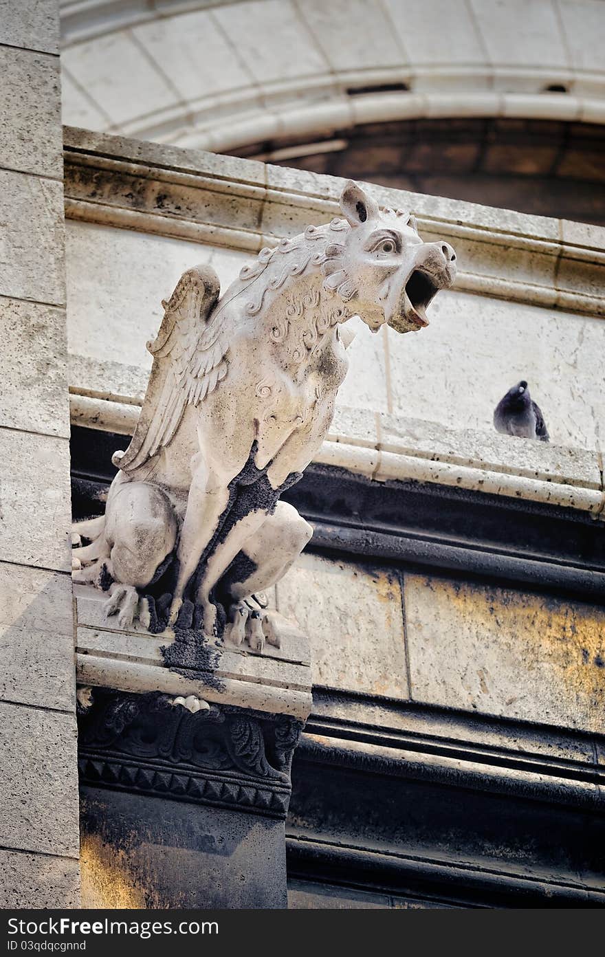 One of Chimera sculptures on the Notre Dame cathedral. One of Chimera sculptures on the Notre Dame cathedral