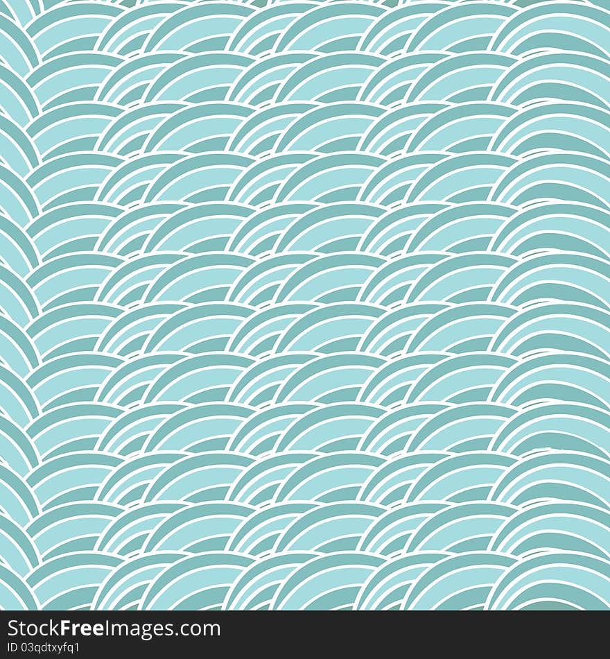 Retro Seamless Background With Waves