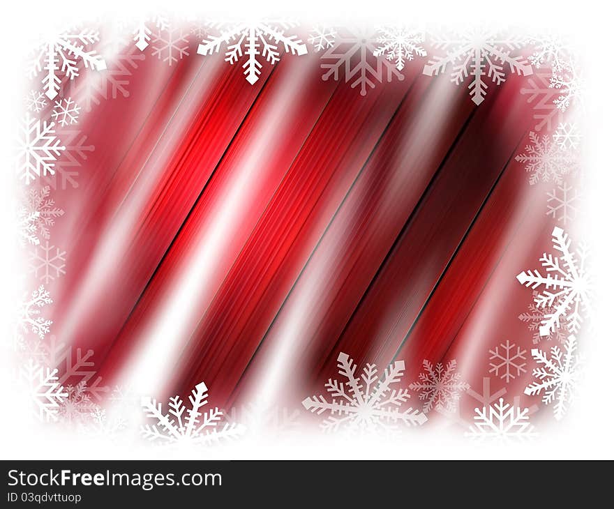 Red christmas background with snow stars