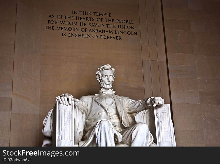 Statue of Abraham Lincoln at the Lincoln Memorial, Washington DC