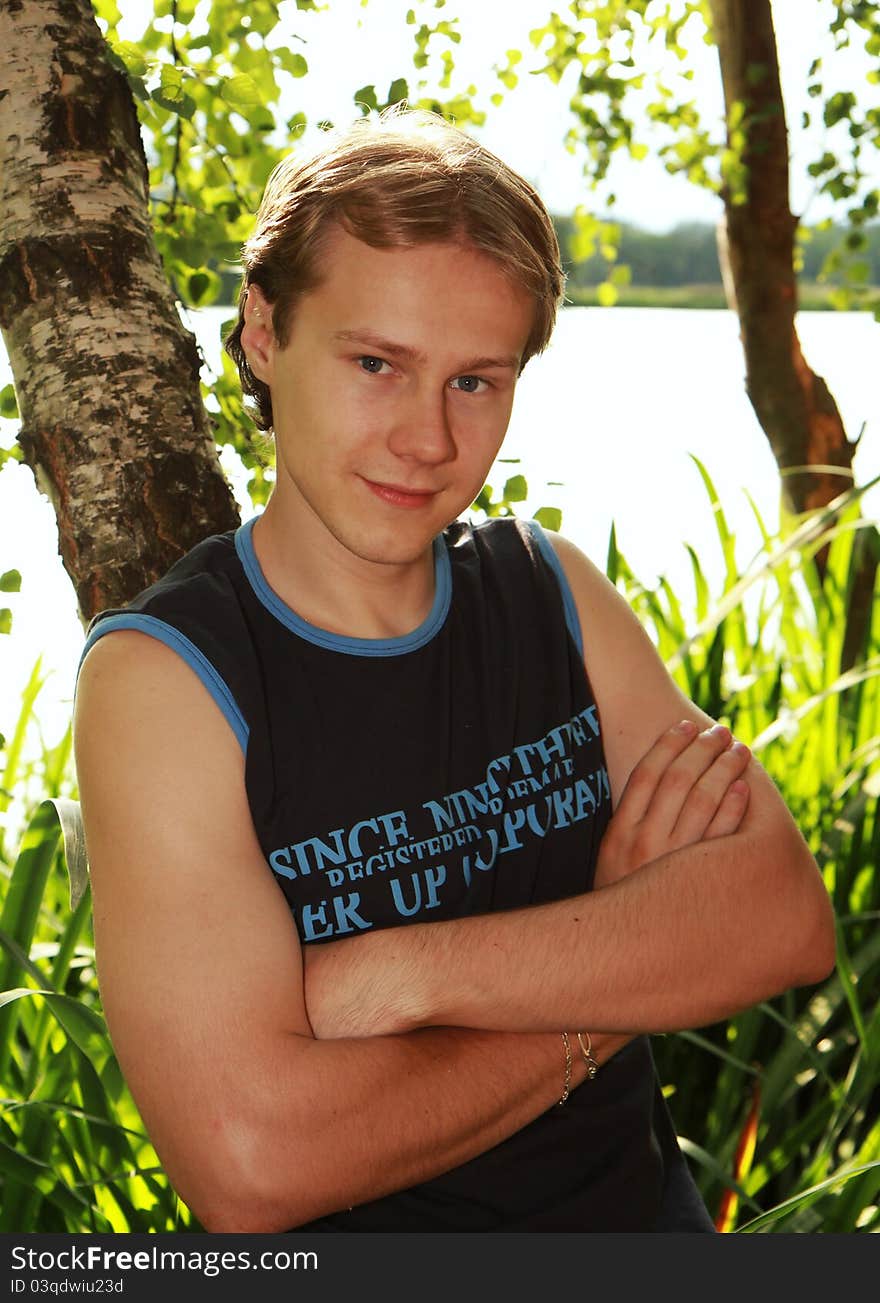 Portrait of a young boy in nature. Portrait of a young boy in nature