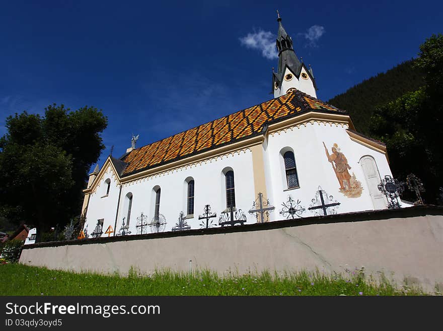 Beautiful catholic church in the Alps, Austria. Beautiful catholic church in the Alps, Austria