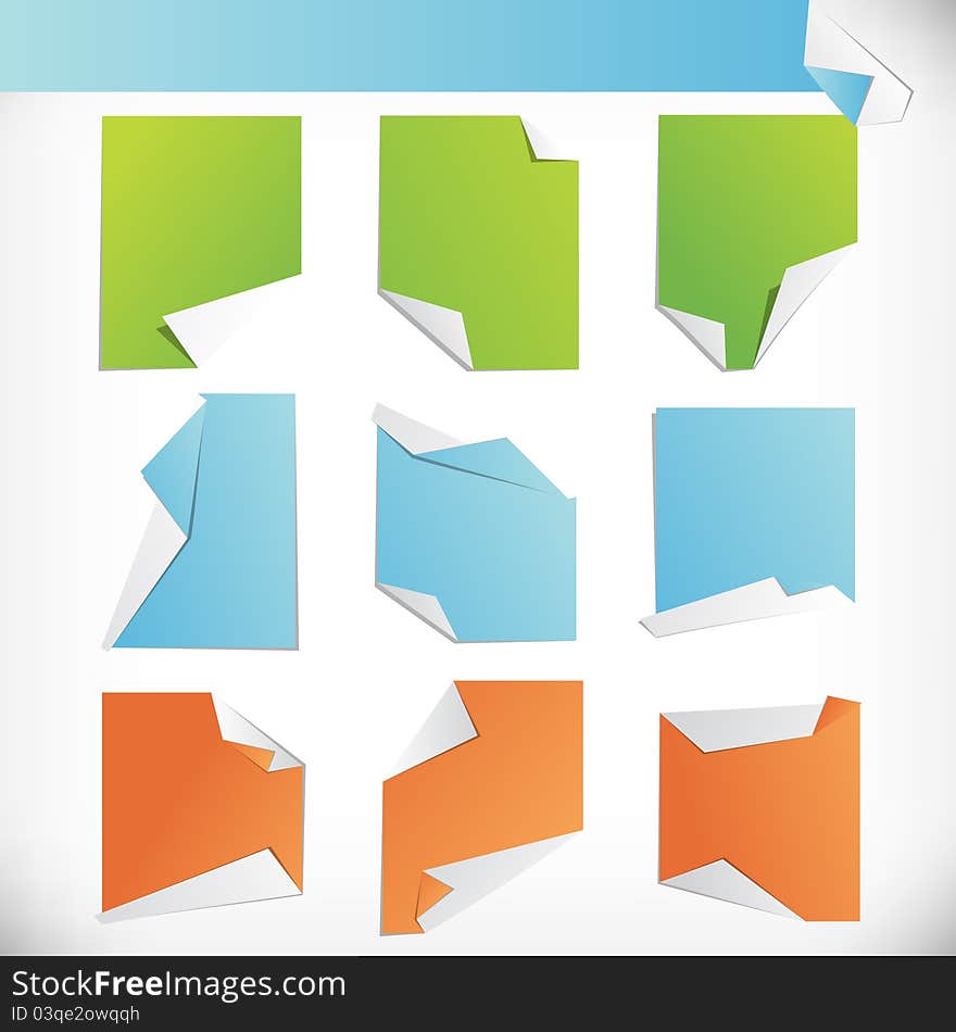 Eps10 vector set of folded paper