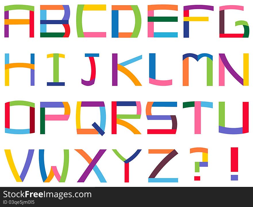 Design set of colorful alphabet