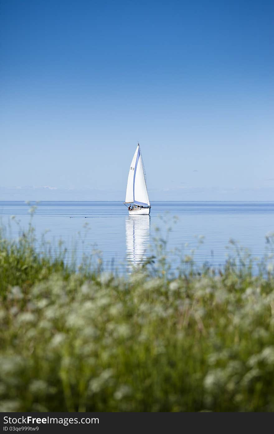 Sailboat In Calm Water