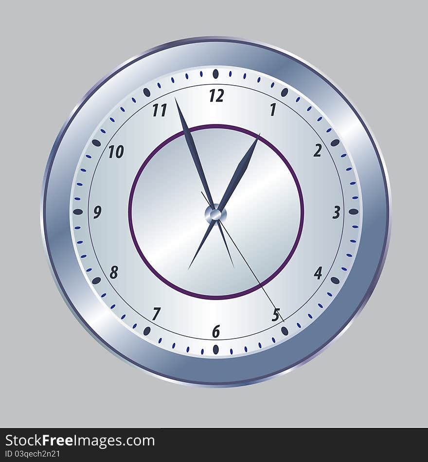 Metallic clock