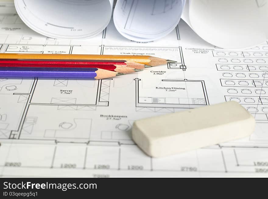 Architectural Blueprint Of Office Building