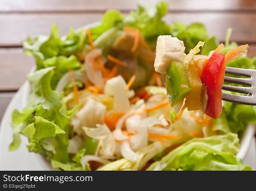 Closeup Of Colorful And Tasty Salad