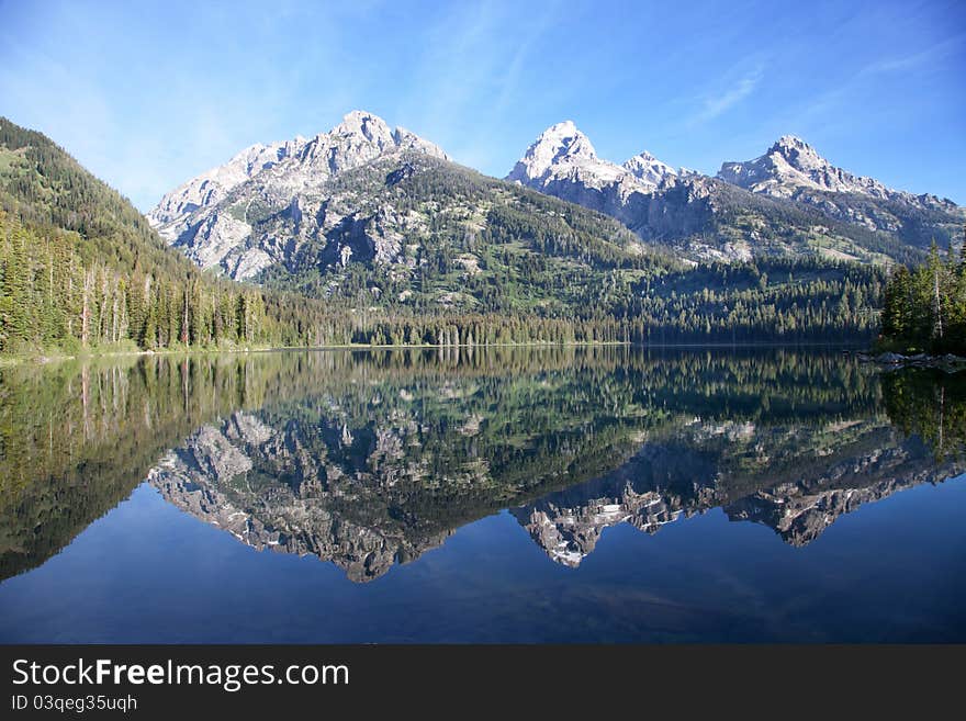 This is a beautiful landscape scene from Taggart Lake in Grand Teton National Park. This is a beautiful landscape scene from Taggart Lake in Grand Teton National Park.