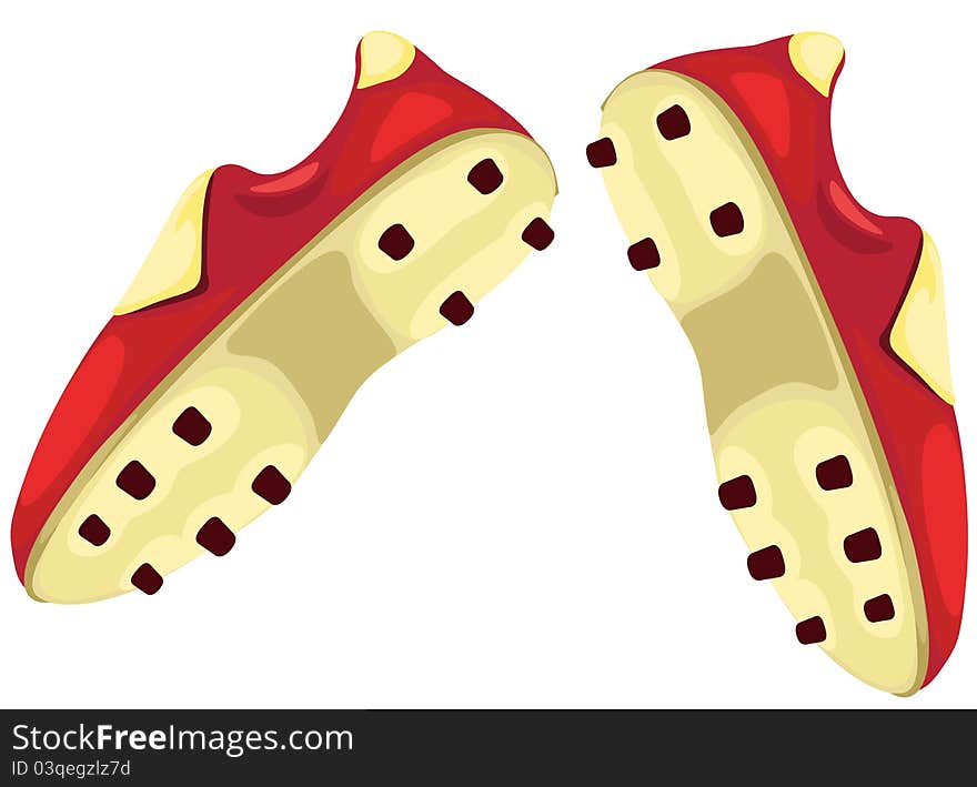 Illustration of isolated football boots on white background