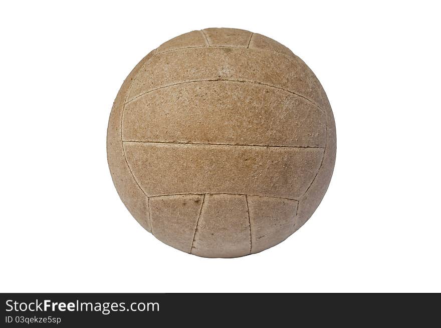 Old ball isolated on a white background