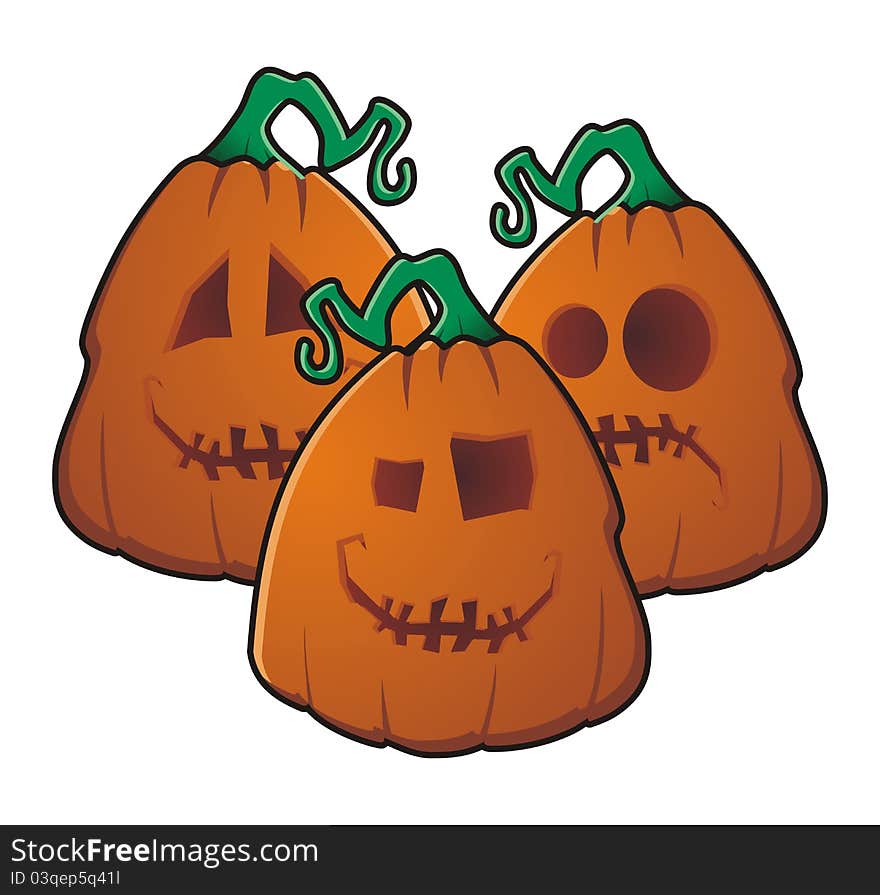 There are three expressions pumpkin