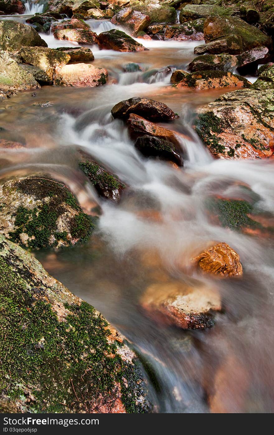 Waterfall in Jeseniky mountain, picture taken in the Czech Republic.