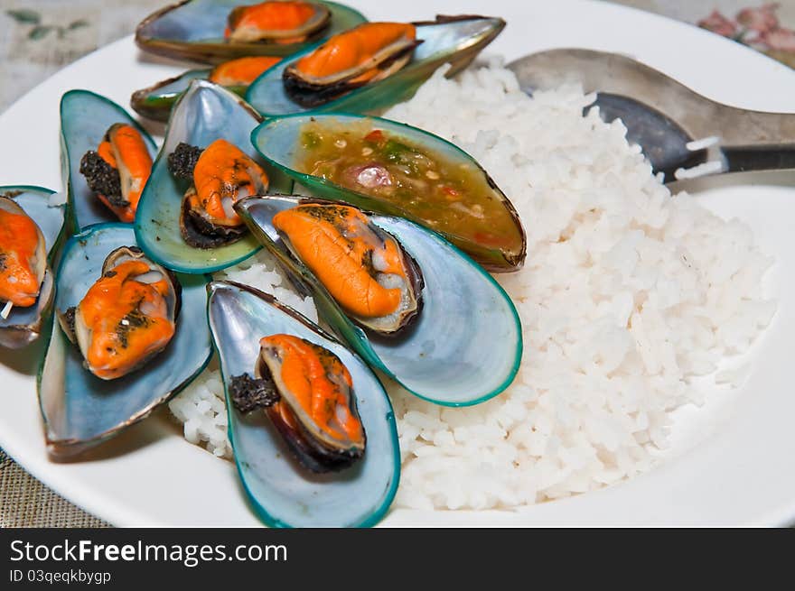 Rice with mussels