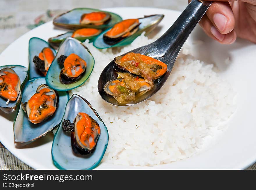 Rice with mussels