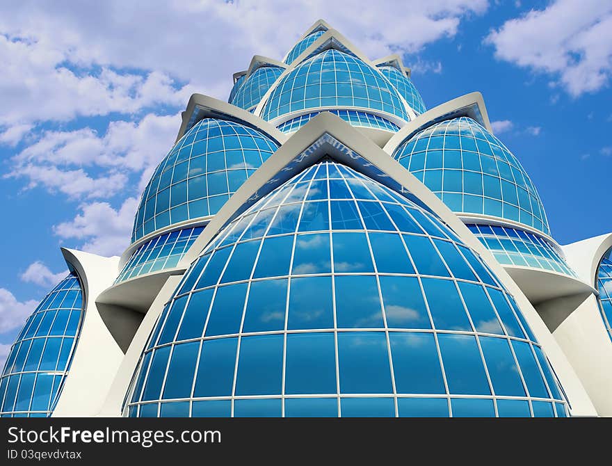 Modern building on a background sky