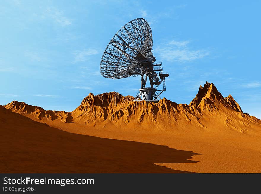 Radar in the mountains against the sky. Radar in the mountains against the sky.