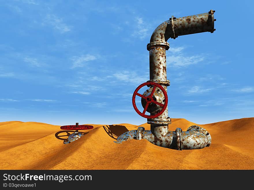 The old pipe in the desert.