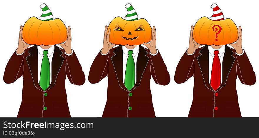 Men With Pumpkin Heads