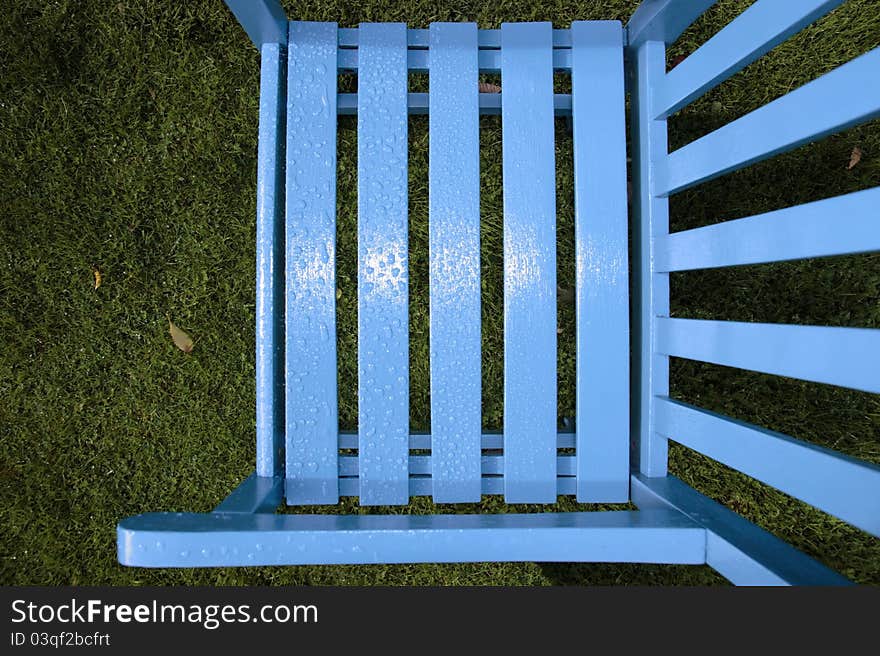 Rain Drop Patterns On Wood Garden Chair