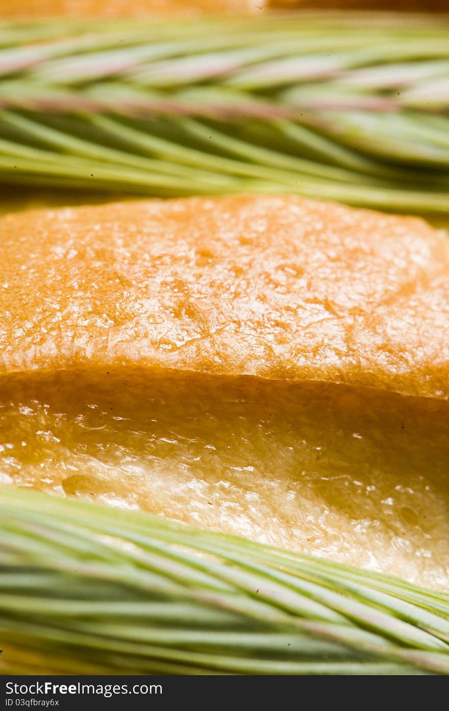 Fresh bread. close up studio shot