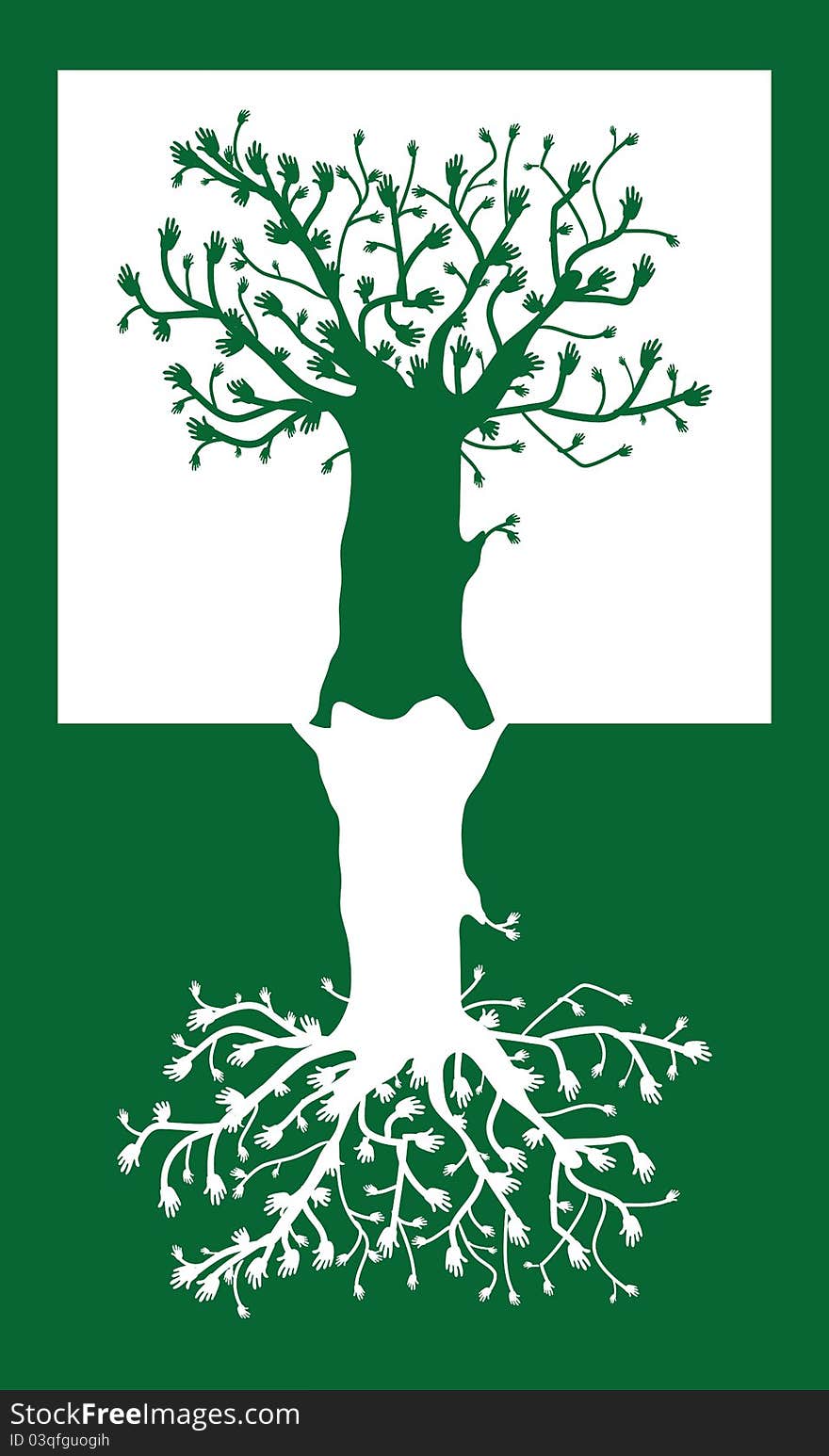 Logo tree with hands