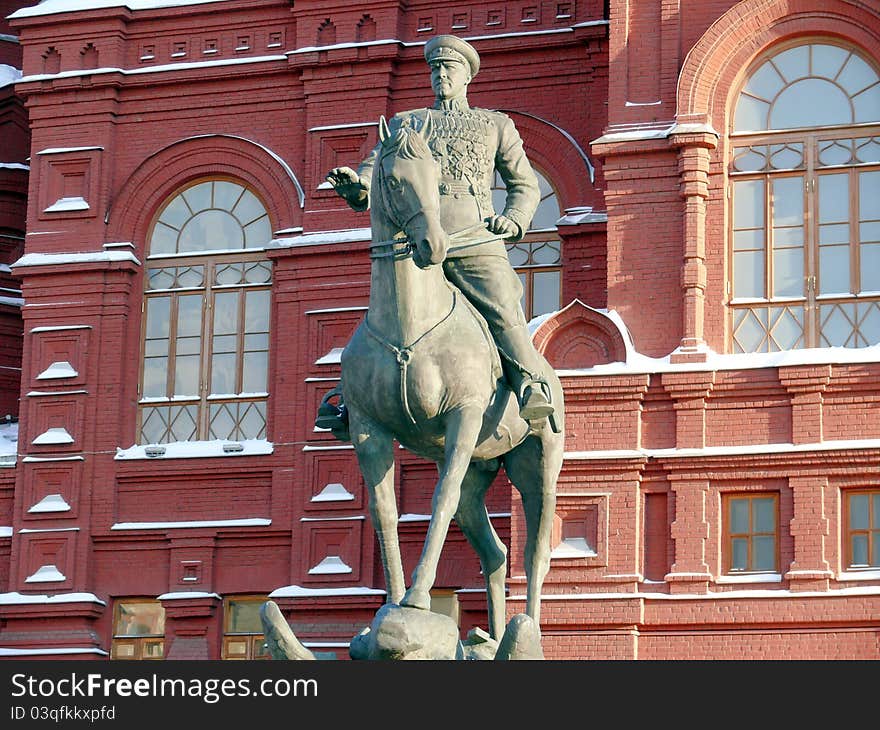 Zhukov monument near in Moscow, Russia