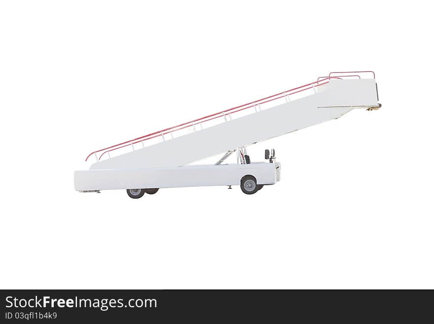 The image of a movable boarding ramp under the white background