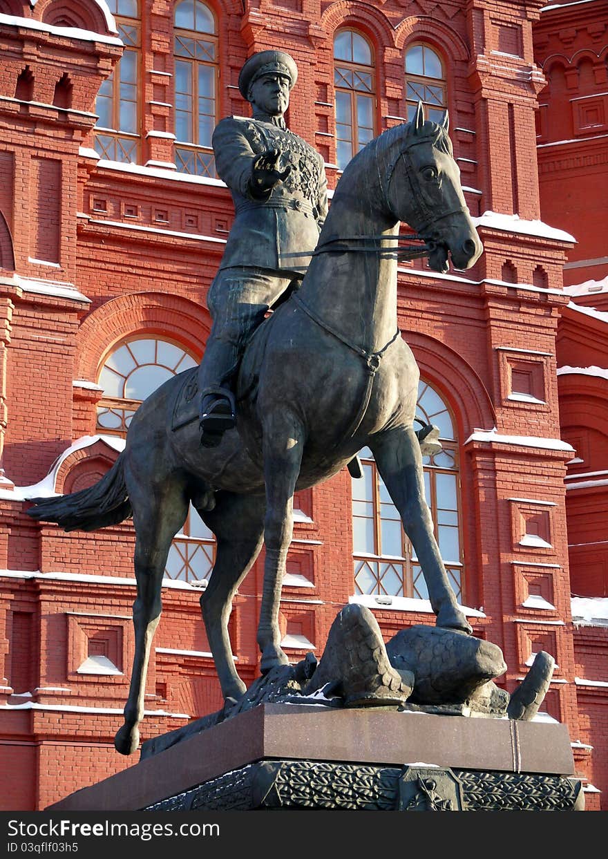 Zhukov monument near in Moscow, Russia