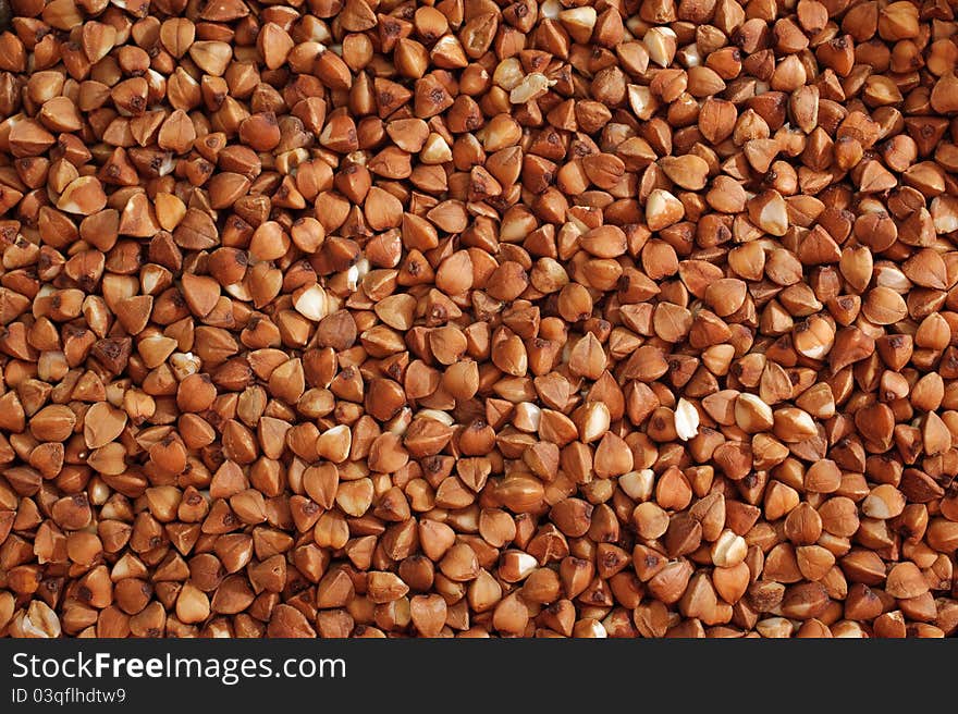 Buckwheat Cereals Background. Vegetarian Food