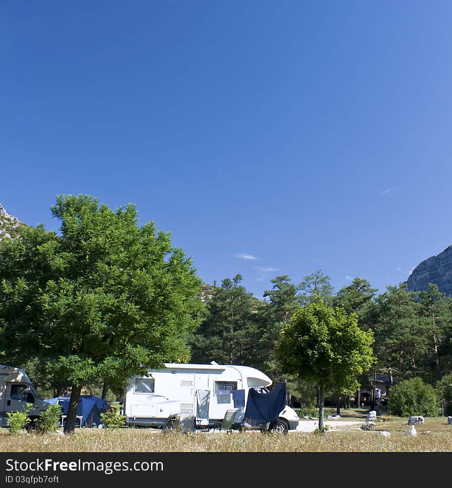 Campsite in nature. Provence.France. Campsite in nature. Provence.France.