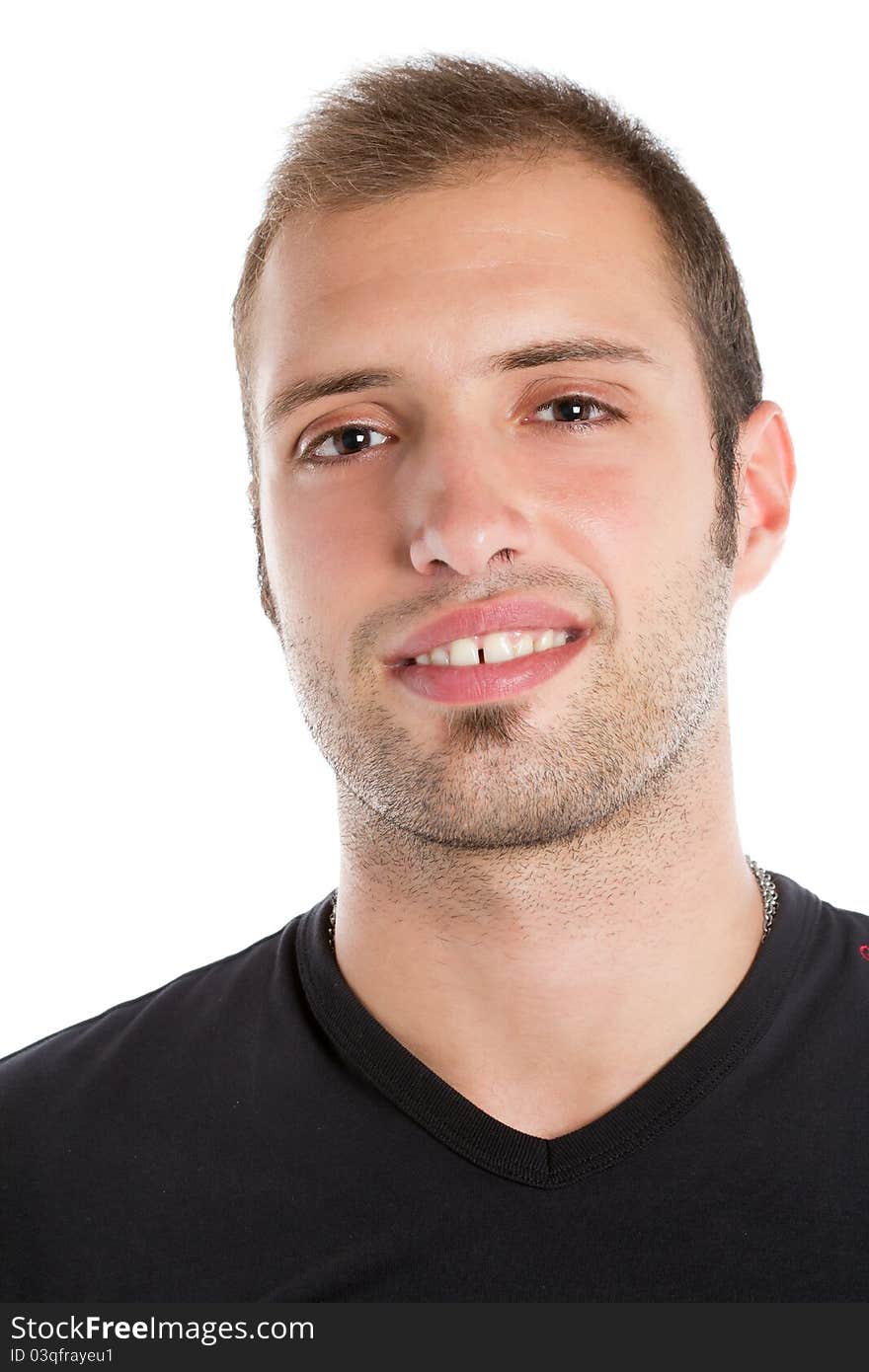 Portrait of a handsome young man smiling. Portrait of a handsome young man smiling