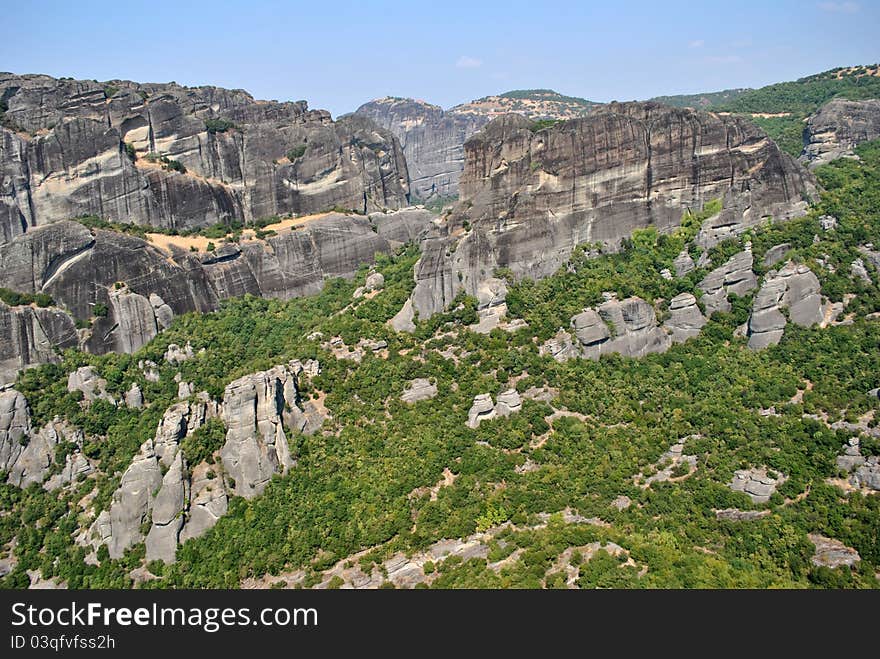 View at the landscape of meteora monastery. View at the landscape of meteora monastery