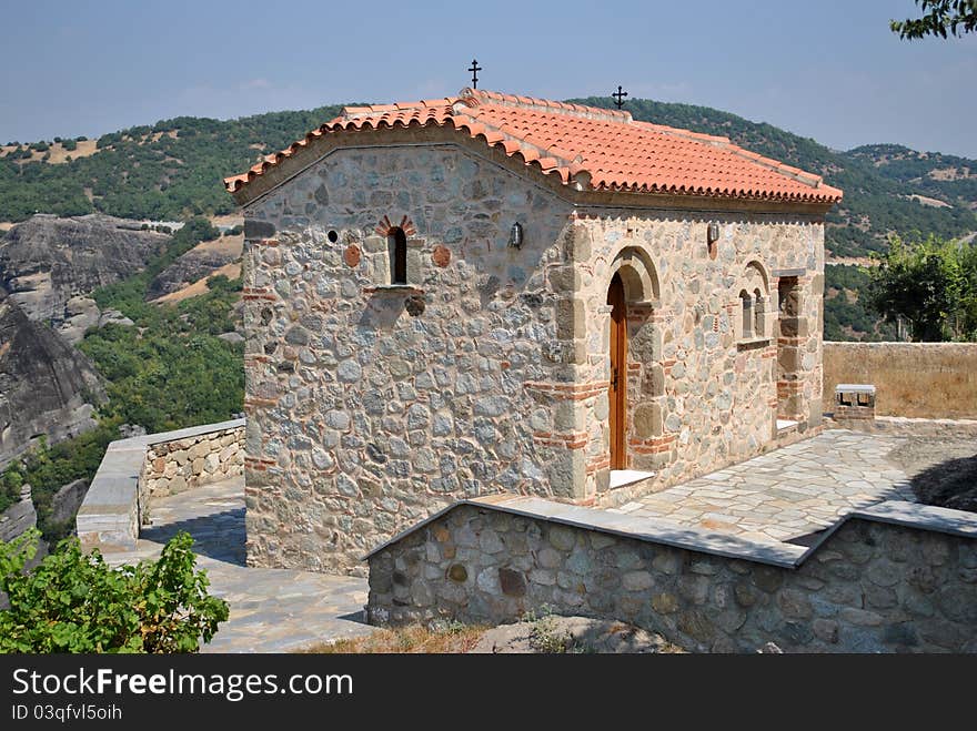 Part of a monastery of meteora. Part of a monastery of meteora