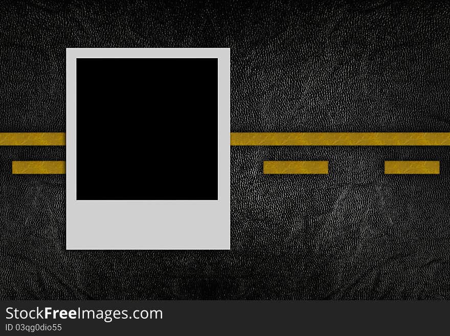 Blank photo on road pattern background