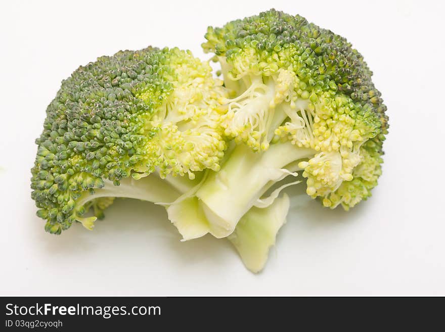 Closeup shot of florets of fresh broccoli. Closeup shot of florets of fresh broccoli