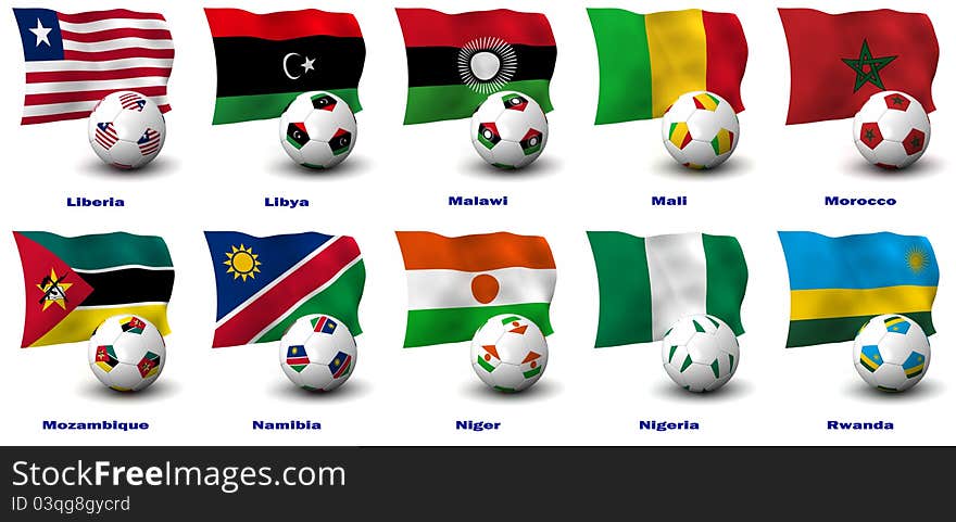 Three dimensional render of ten of Africa's best Football Nations. 3 of 4 in this series. Please see all other series. Three dimensional render of ten of Africa's best Football Nations. 3 of 4 in this series. Please see all other series.