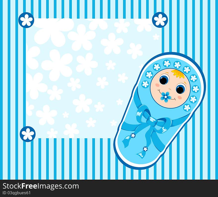 Baby boy card. Vector illustration. Baby boy card. Vector illustration.