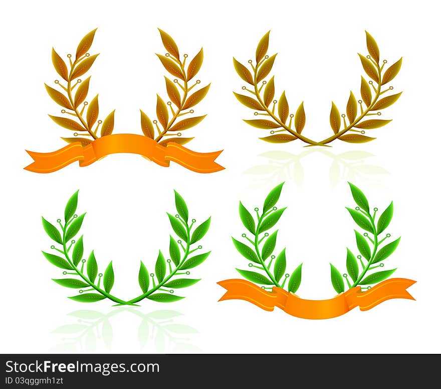 Laurel wreath with orange ribbon