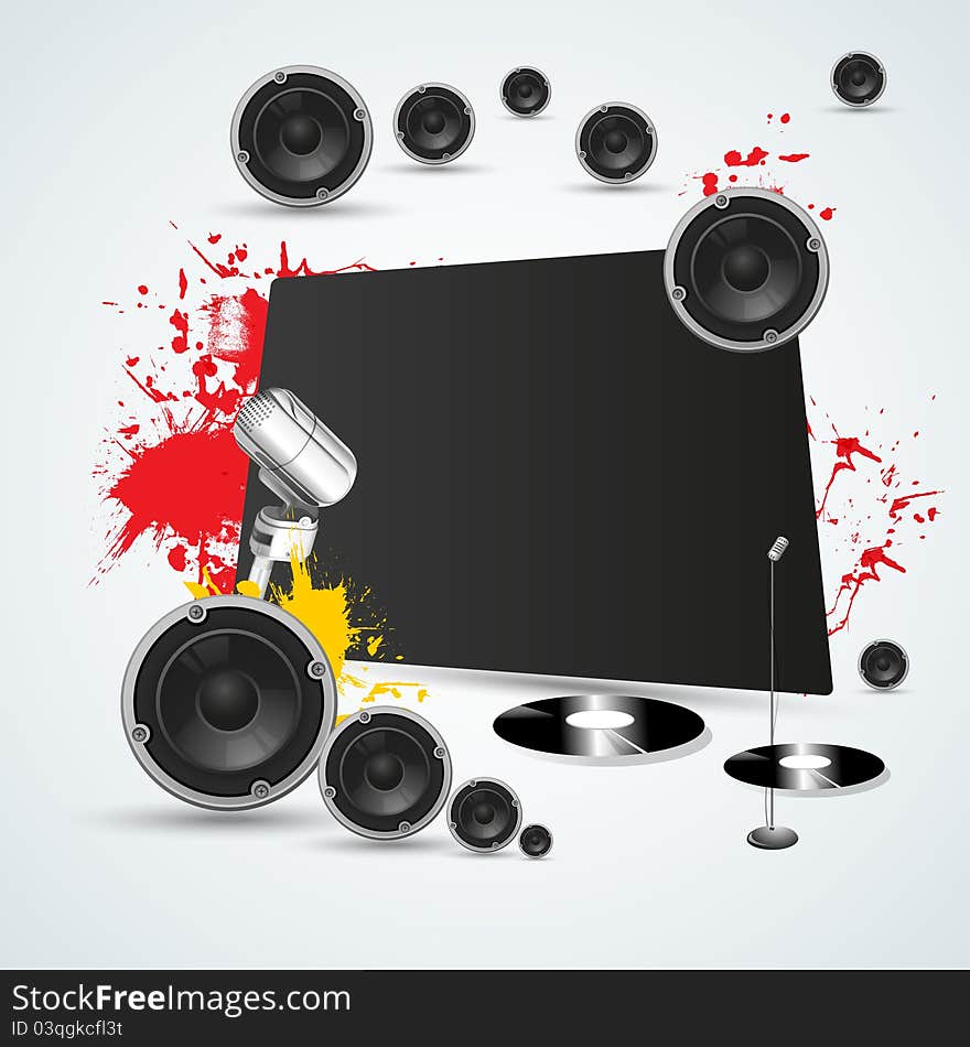 Colorful music background art illustration