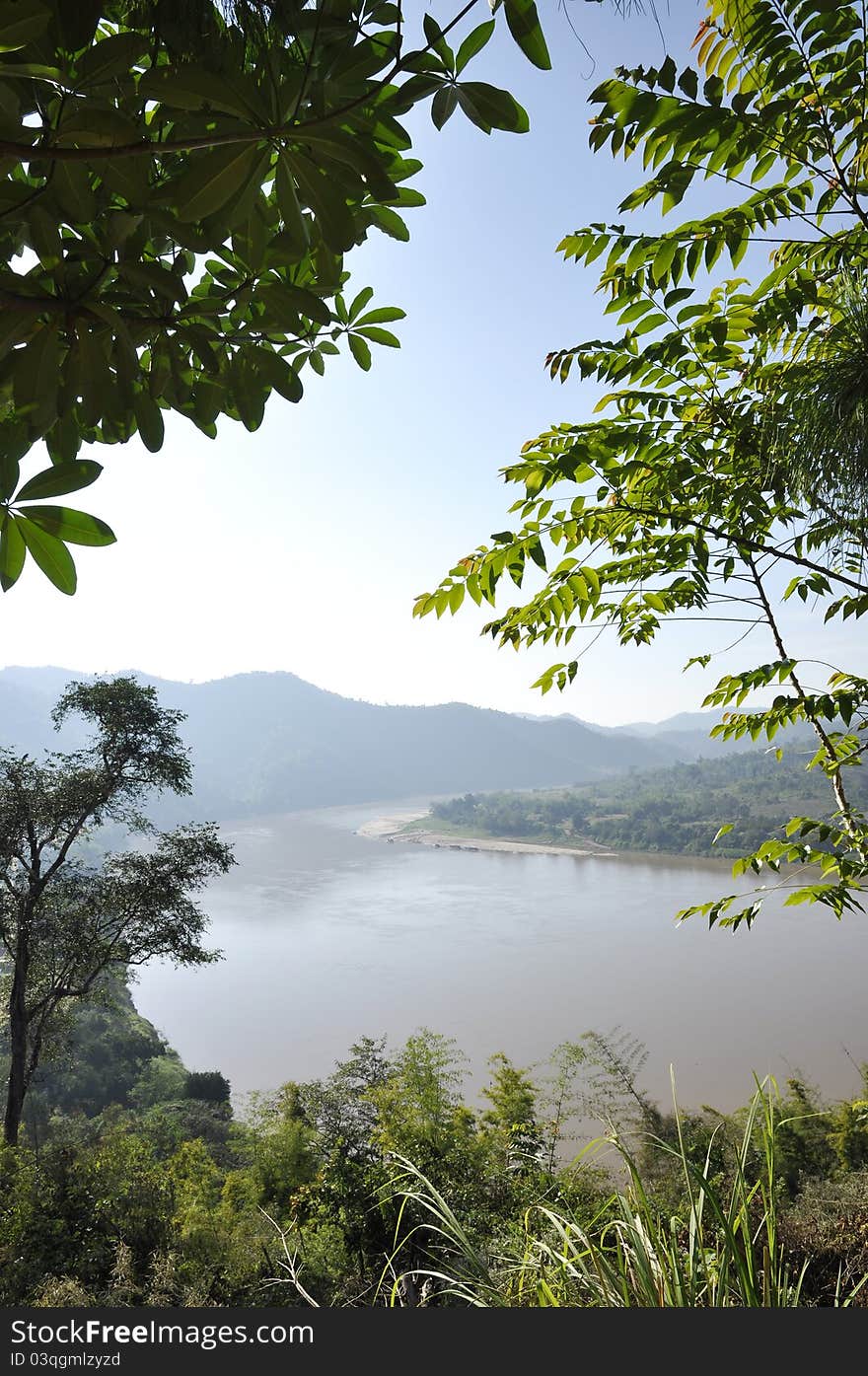 River Mountain Nature Mekong Forest Thailand