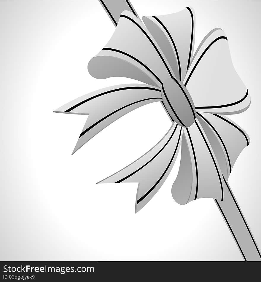 Red bow on a white background - vector illustration