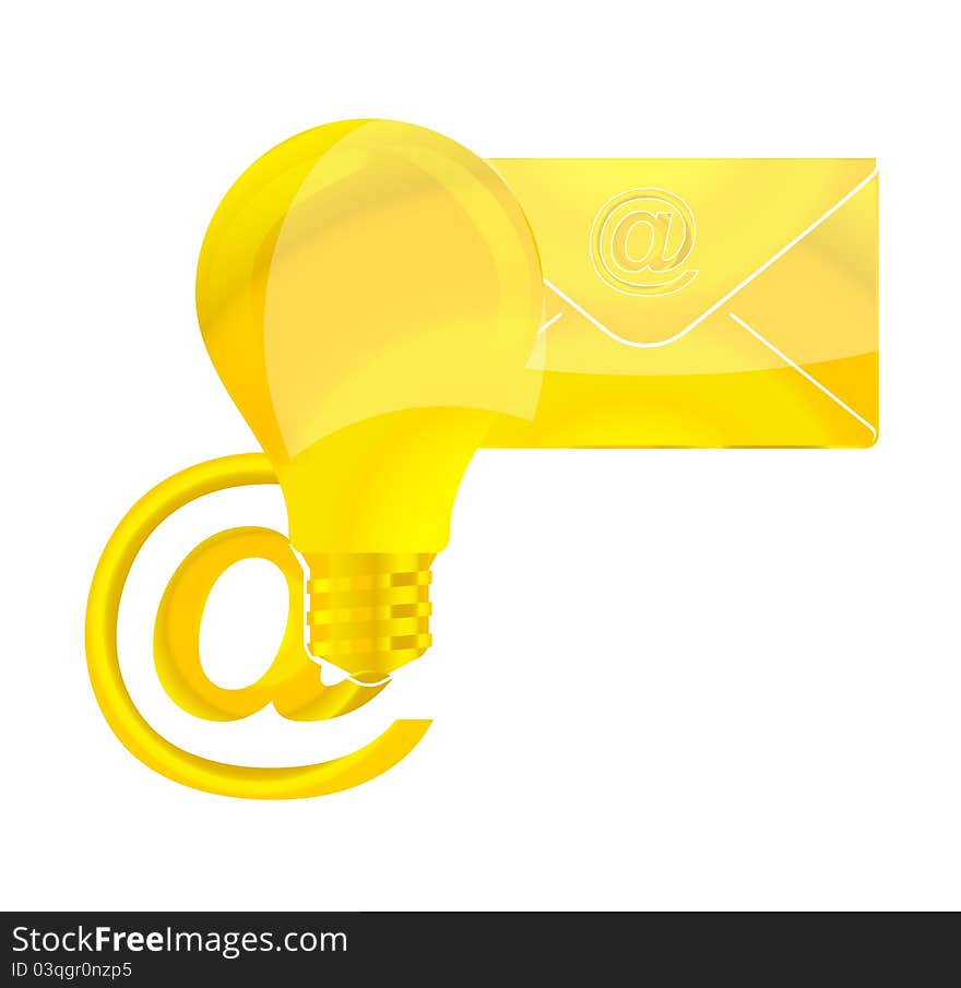 Web creative and gold message symbol isolated