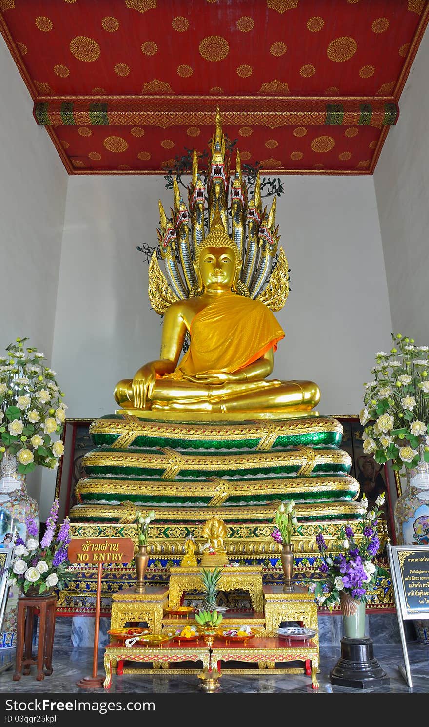 Buddha Image In The Church.