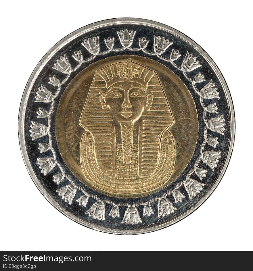 The Egyptian coin with a pharaoh. The Egyptian coin with a pharaoh