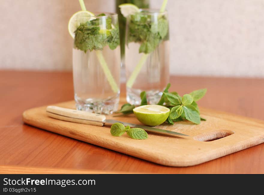 Mojito with mint and lime