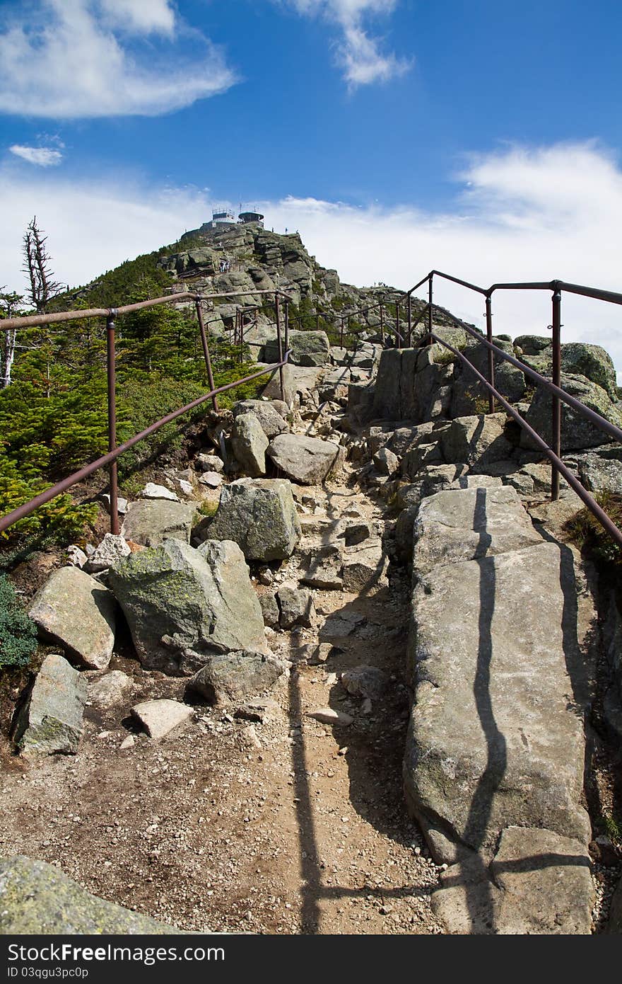 Rocky stairs leading visitors to the peak of whiteface Mountain in Wilimington, NY. Rocky stairs leading visitors to the peak of whiteface Mountain in Wilimington, NY