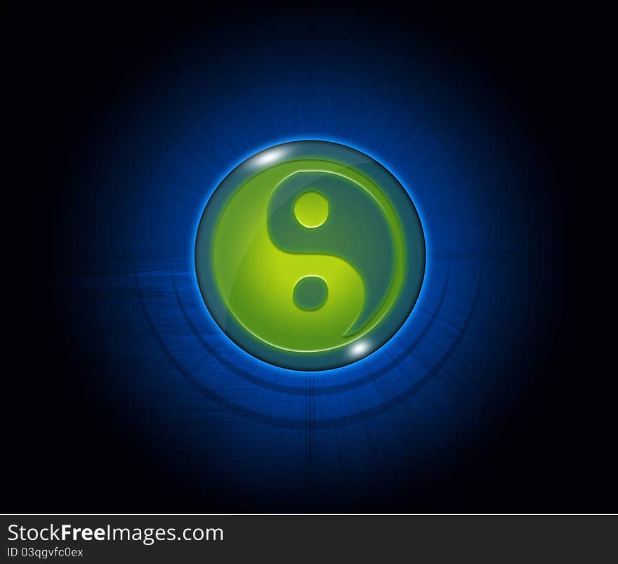 Symbol Of Yin And Yang On The Background